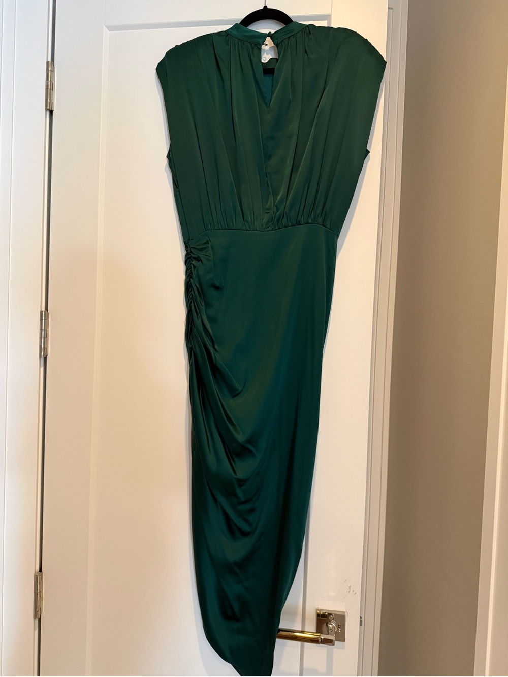 Veronica Beard Kendall Emerald Green Stretch Silk Midi Dress View 4